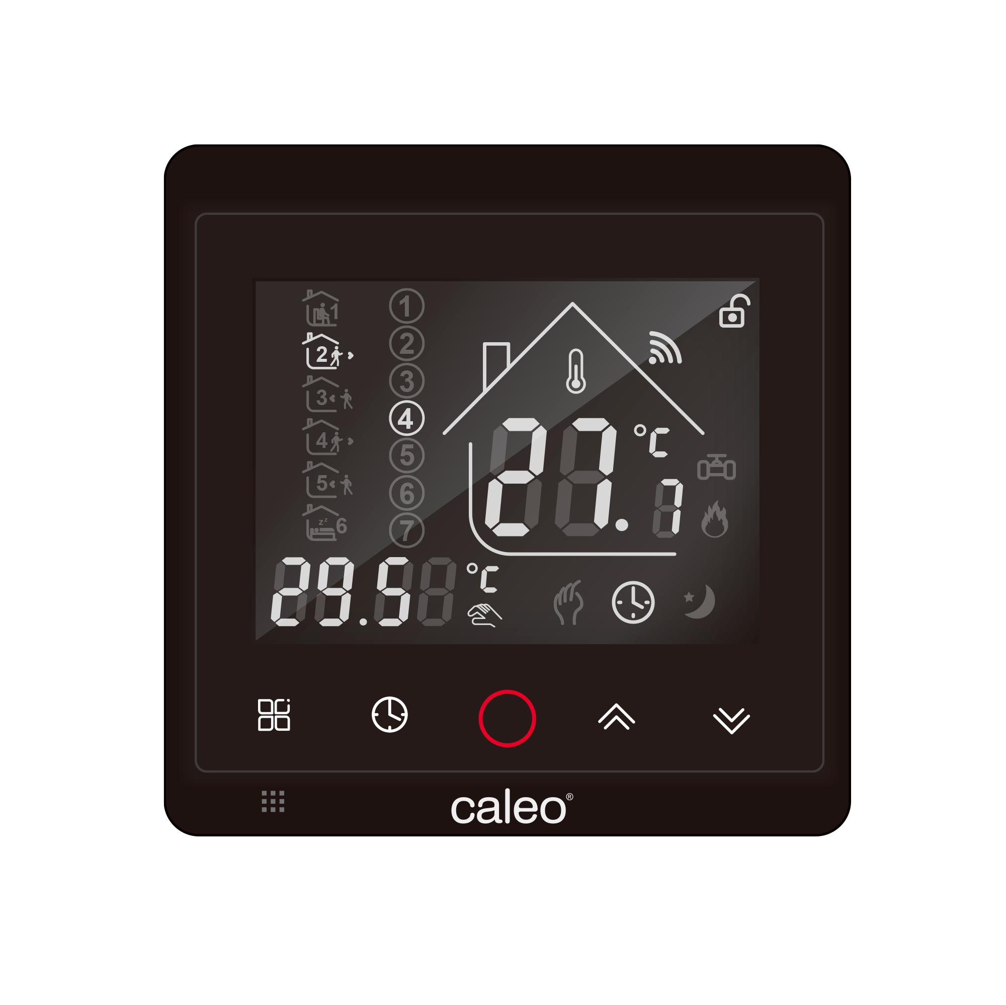 Терморегулятор CALEO С936 Wi-Fi встраиваемый, цифровой, программируемый, 3,5 кВт черный люкс