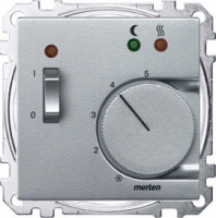 Merten Терморегулятор с выключателем Eberle 230 В System M (Алюминий)