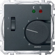 Merten Терморегулятор с выключателем Eberle 230 В System M (Антрацит)